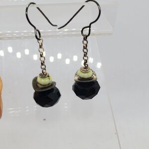Sterling Silver and Bead Dangle Earrings 925